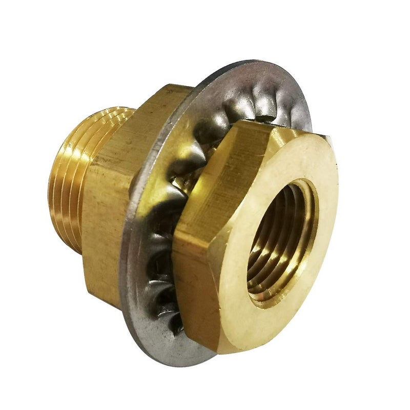 Legines Brass 1/2" NPT Female Bulkead Coupling Bulk head Pipe Fitting Bulkhead Anchor Tank Fitting, 1-1/2" Length (Pack of 2) - Image 4